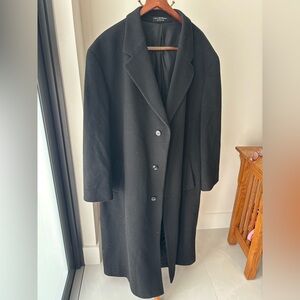 Men’s Cashmere Black, Fully lined, Wool 2XL Coat